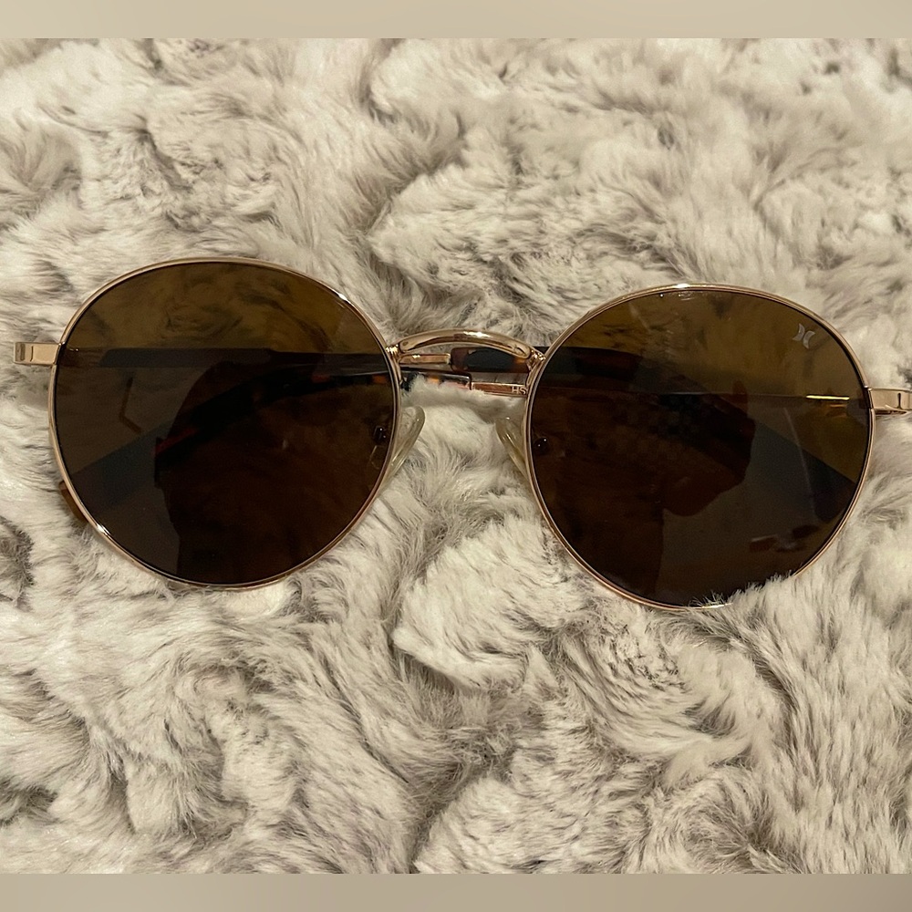 Hurley Brown & Gold Round Boho Chic Sunglasses UNISEX